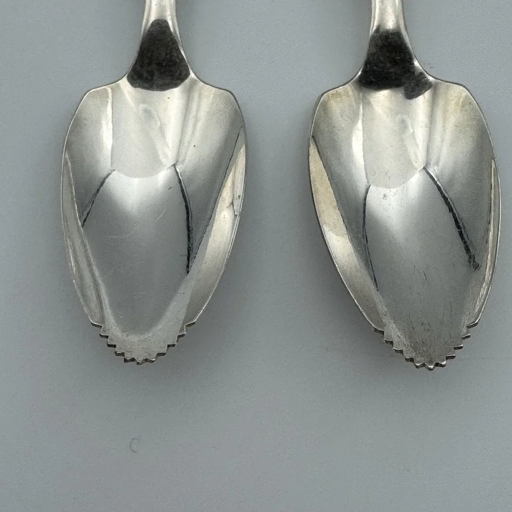VTG Wm Rogers Mfg Co Grapefruit Spoons Set Of 2 Silverspoon Serrated Citrus MCM